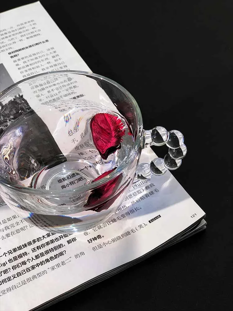 ガラスティーカップ おしゃれなデザイン 例：JOJO'S L. PD フランス製 ビンテージスタイル カップ＆ソーサー
