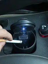 LEDライト付き車載灰皿【機能的・カバー付き・車内用】