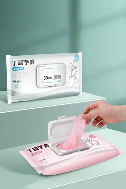 使い捨て手袋 キッチン用 ボックス入り 厚手 プラスチック ニトリル