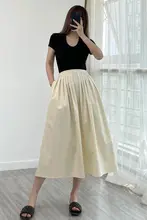 マランダ 大きめフレアスカート【ロング・ウエストゴム・フレンチスタイル】