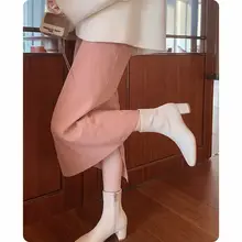 羊皮製 女性用ショートブーツ【高ヒール・太ヒール・チェルシーブーツスタイル・秋冬用】