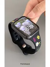 蝶々彫刻の花デザインシリコンバンド【Apple Watch対応・極上の柔らかさ】