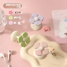 花柄デスク用コード整理器【壁掛け式・穴あけ不要・スマホ充電ケーブル収納】