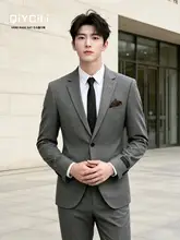 韓国風デザインのメンズスーツ【テーラード・フィット感・結婚式用】（セットアップ対応）
