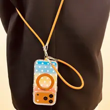 カラフルドットデザインの回転式スマホスタンド【iPhone用・高級感シリーズ・夏向け】