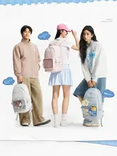 LINING 可愛らしいデザインのバックパック【ブルー・極上の柔らかさ・大容量・学生用】