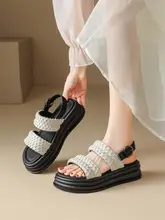 厚底編み込みサンダル【軽量・・ビーチ用】（セットアップ対応）