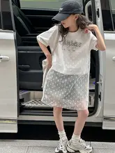 おしゃれな花柄デザインの女児用夏用半袖Tシャツ【ゆったりフィット・二重仕立て・子供用】（セットアップ対応）
