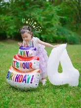 数字デザインのアルミ風船【誕生日パーティー・屋外撮影用・男の子女の子用・シーンデコレーション】