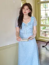 涼しさとおしゃれを両立！波点デザインのロングドレス【フレアスリーブ・リゾートスタイル】