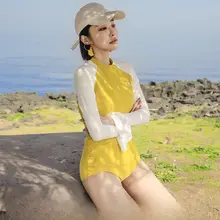 女性用 高腰長袖水着【遮肚・スリム効果・UVカット・温泉用・学生向け】