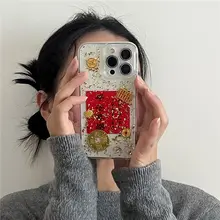 平安喜楽デザインのiPhone用ケース【金箔加工・全包仕様・防摔・新年向け・iPhone対応】