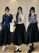 YH2.Chennnnn レディース ブラック低腰スカート【フレンチスタイル・モダンデザイン】