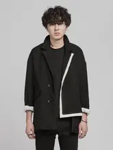 レトロ風 羊毛ジャケット【男性用・カジュアルスタイル・黒・秋用】
