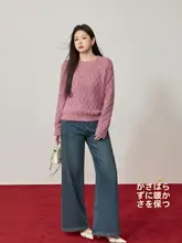 極上の柔らかさのラウンドネックニットセーター【大きいサイズ・冬用・ラフなスタ イル】（セットアップ対応）
