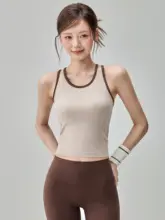 ラミア柄の美しい背中デザインジムタンクトップ【胸パッド付き・ヨガ・ランニング】