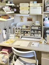 学生向け デスクトップ抽屉式収納ボックス【文房具・メモスタンド・収納力アップ】