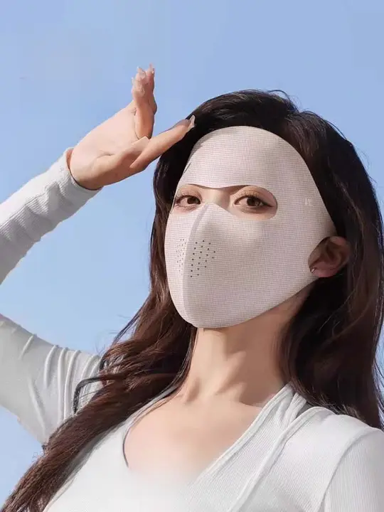夏用全顔紫外線防止マスク【透湿性・高デザイン性】