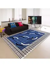 防水・汚れに強い！多巴胺ブルーのラグ【リビング用・ソファ・テーブルマット・子供部屋に最適】