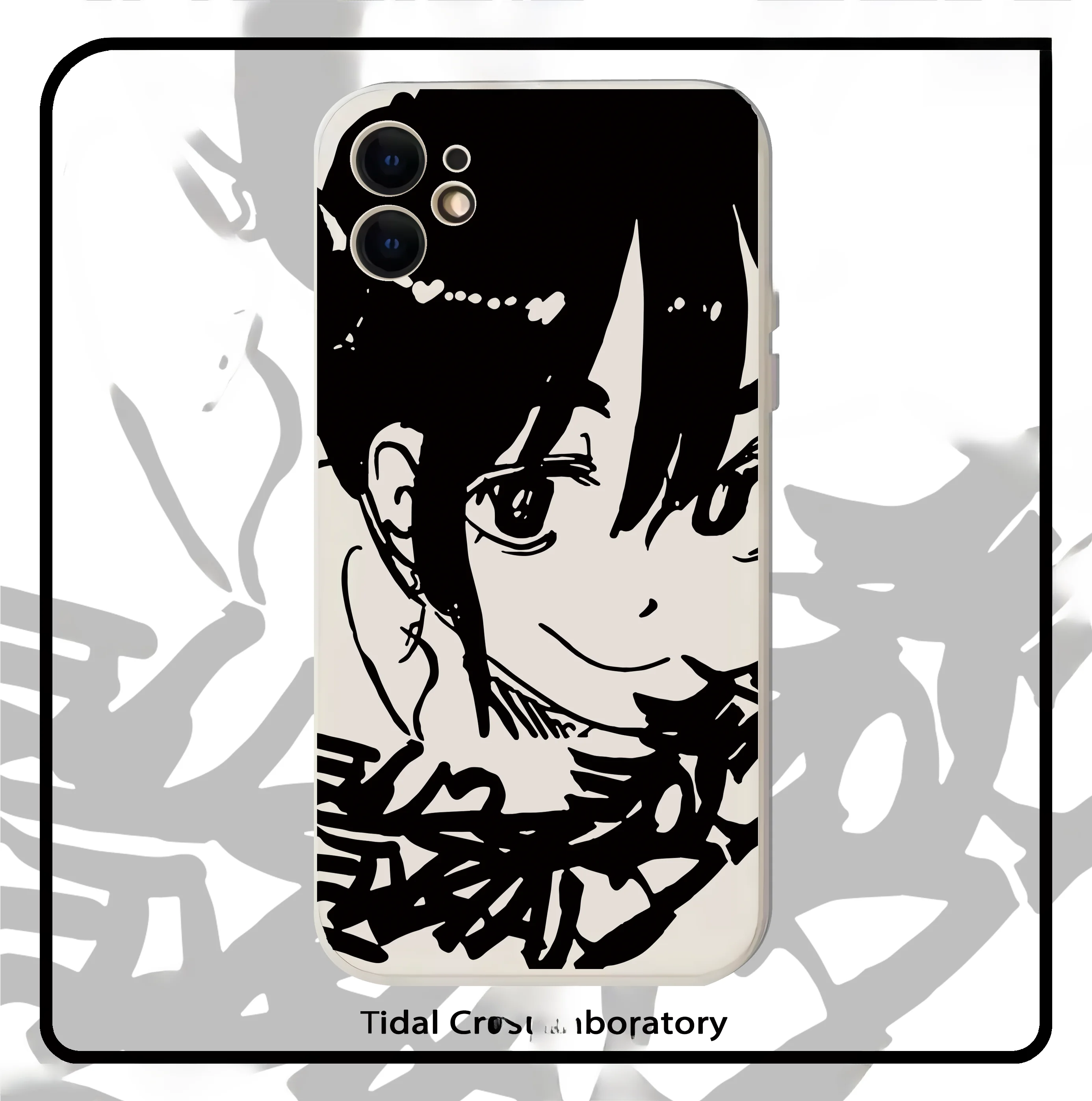カクレモモジリ イラスト デザインのためのクリーム色 液体シリコーン スマートフォンケース