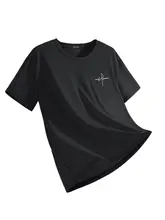 速乾性半袖Tシャツ【夏用・アイスシルク・男性用・トレーニング対応・ブラック】