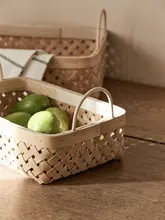 収納かご 手編み 天然素材 テーブル フルーツ 野菜 パン お菓子 ピクニック