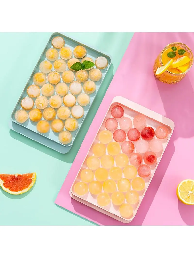 食品グレードの丸型アイスボール製氷器【蓋付き・家庭用・冷凍用】