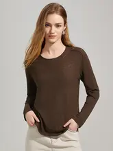 シンプルなデザインのレディース長袖Tシャツ【ラウンドネック・ゆったりフィット・春夏用】