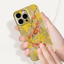 金桂錦鯉デザインのスマートフォンケース【新中式・Apple 対応・柔らかいシリコン】