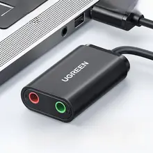USBサウンドカード 外付け オーディオ変換アダプタ ドライバー不要 ノートPC デスクトップ用 イヤホン マイク 音声入出力