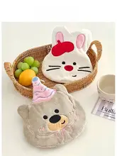 キッチン＆洗面所用可愛い掛け式珊瑚絨タオル【吸水性抜群・カートゥーンデザイン】