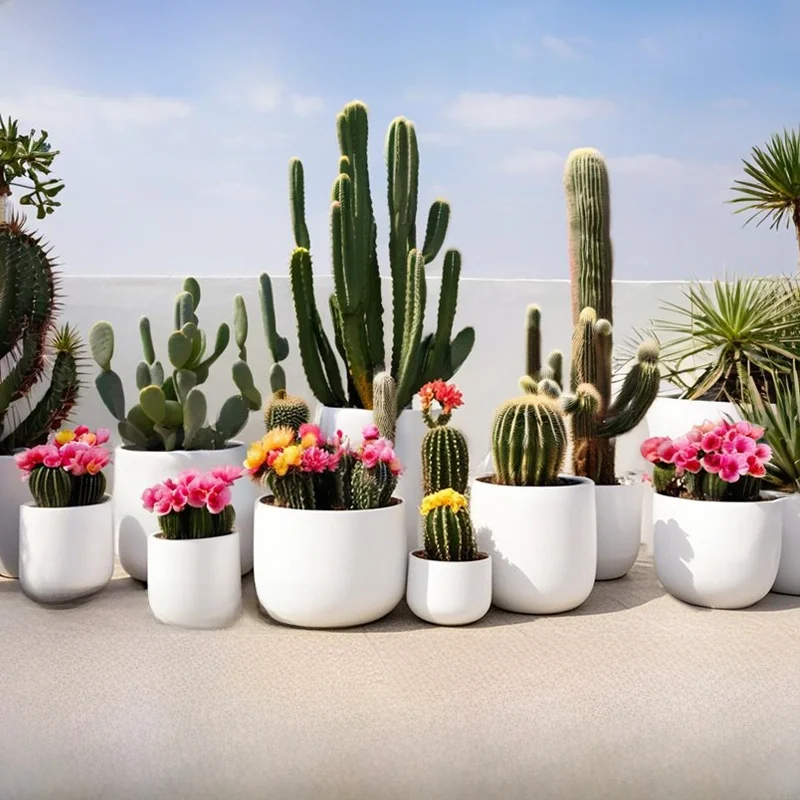 ガラスファイバー製 大型花盆【円形・バルコニー用・屋外植物用】 100*100*80cm 焦げ茶色 円形アーチ型花壇