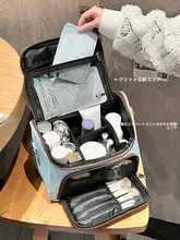 高級大容量化粧ポーチ【携帯用・旅行・仕切り付き】