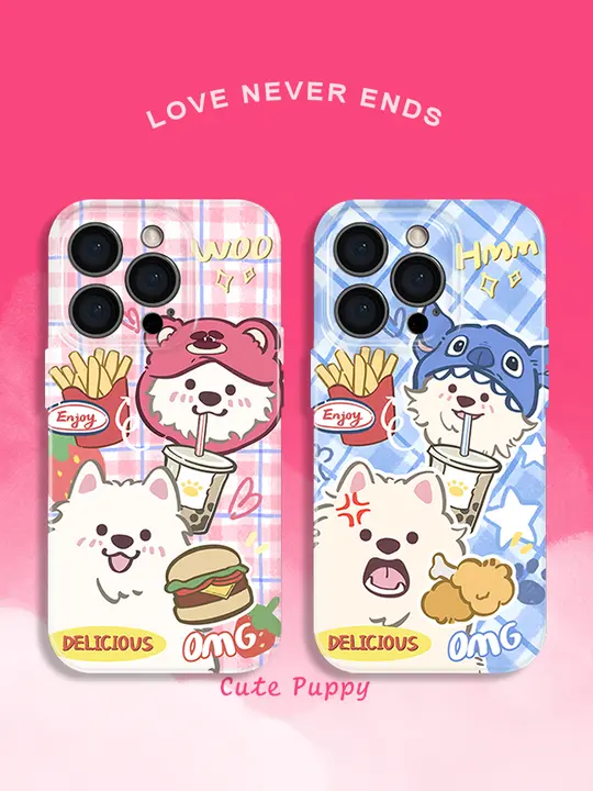 サモエド柄のスマホケース【iPhone・Xiaomi・Huawei・Samsung対応】