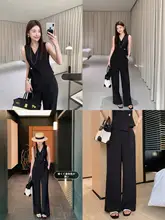 通勤に最適！ジャケットベストとワイドパンツの女性用スーツ【夏用・２点セットアップ対応】