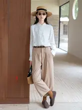 オーストラリアウールの薄手ウエストゴムテーパードパンツ【秋用・スタイリッシュデザイン】