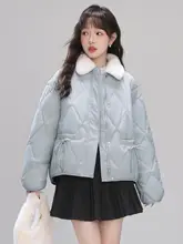 フード付きダイヤモンドキルティングデザインの冬用ダウンコート【極上の柔らかさ・暖かい・レディース】