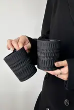 ガラスカップ 黒 雨粒エンボス 家庭用 ウイスキー コーヒー ジュース ミルク ビール