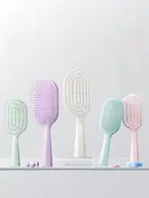 MINISO ヘアブラシ スケルトンブラシ エアークッション マッサージ ふんわり ボリュームアップ コンパクト 携帯用 パール調 「MINISO」
