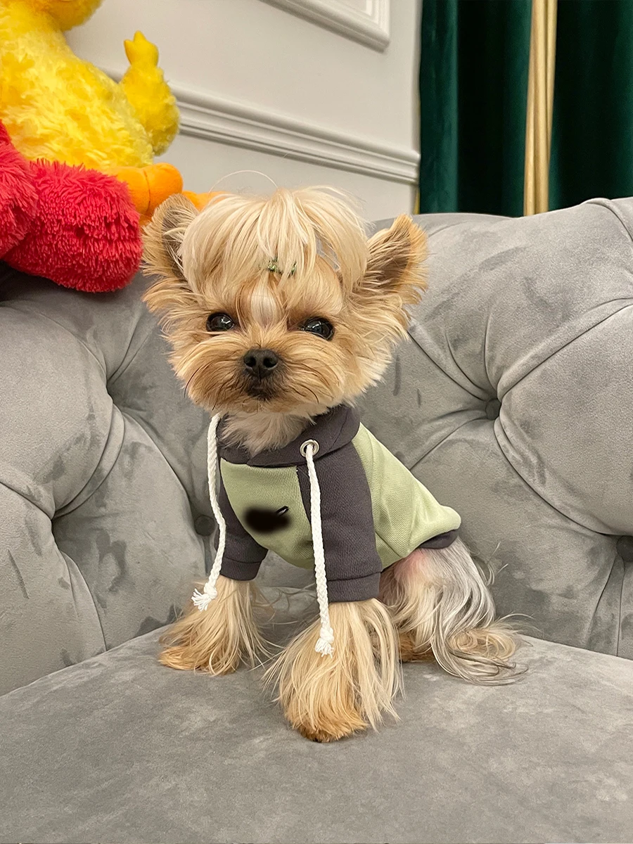 ハーネス付き犬服の選び方：小甜粥マルチーズ・ヨークシャーテリア用フード付きウェア