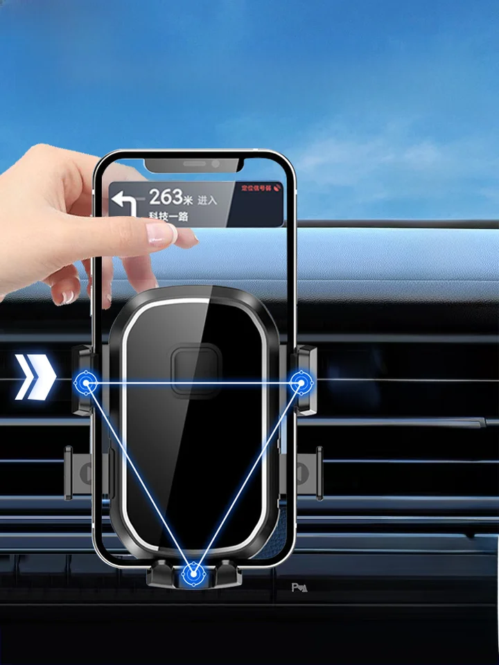 車載スマートフォンスタンド【エアコン吹出口取り付け・重力感知・ナビ用】
