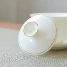 陶器製 蓋付き茶碗【白瓷・家庭用・功夫茶具用】