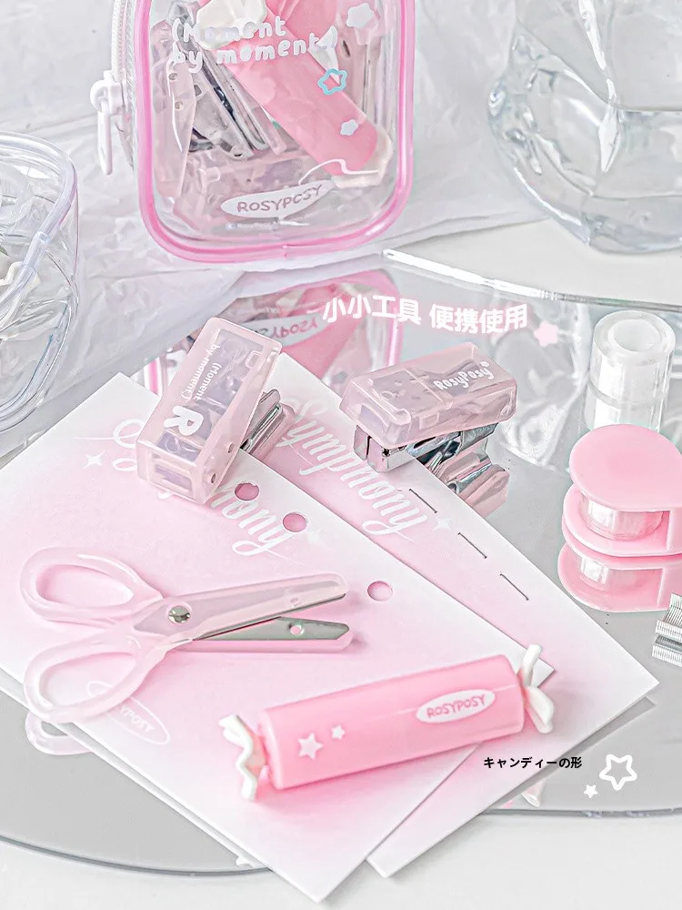 RosyPosy Jellyホッチキスセット：女性向け多機能ステープラーとポ ータブルホッチキスの実用性解析