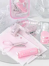RosyPosy 文房具セット【多機能ミニステープラー・パンチ・ポータブル・効率的】