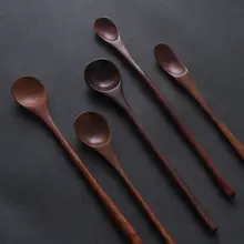 木製スプーン ハニーアールグレイミルクティーかき混ぜ 調味料 日本風レトロ 天然木 長い柄