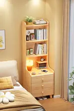 ベッドサイドキャビネット 超狭い 小型 寝室 小さいユニット 高さを増した 収納 キャビネット 書棚