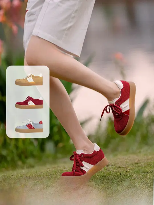 厚底カジュアルシューズ【レースアップ・カラーブロック・ファッション性・高身長効果】