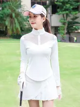 女性用 ランニング長袖Tシャツ【速乾・UVカット・ハイネック・レースデザイン・ストレッチ】