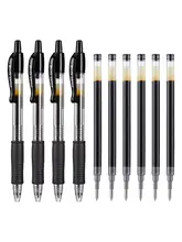 ノック式ボールペン 学生 試験 用 水性ペン 交換可能リフィル 0.5mm 0.7mm 0.38mm ブラック ブルー レッド サインペン 文具