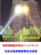 水中用ヘッドランプ【強力LED・防水・白黄光切替】
